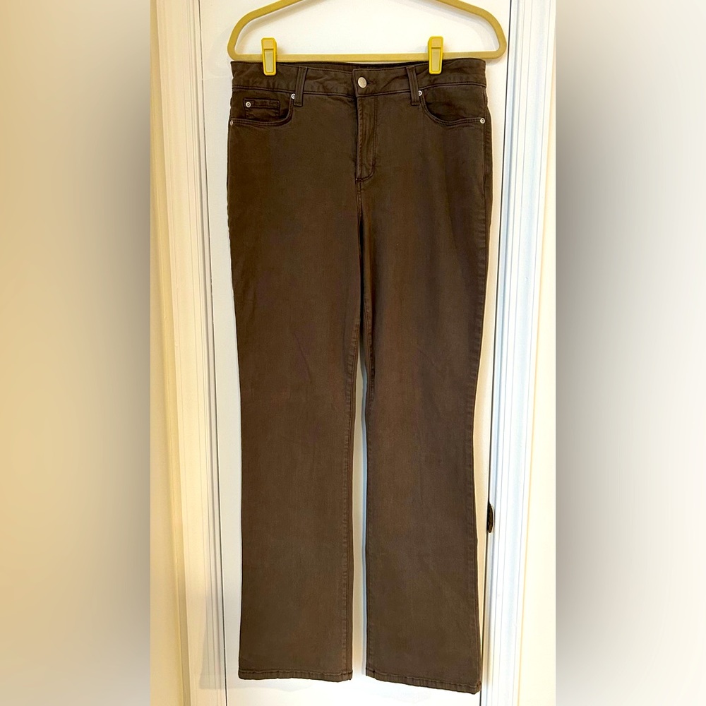 NYDJ EUC brown brushed denim jeans sz 14